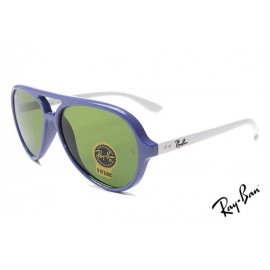 ray ban rb4125 cats sunglasses shiny black frame green lens